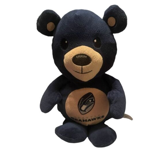 ZanyBrainy Kids Navy Tan NFL Seahawks Plush Bear - Picture 1 of 8